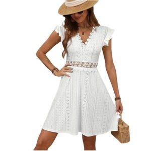 Women’s Elegant White Eyelet Dress - Size XL - NWOT
